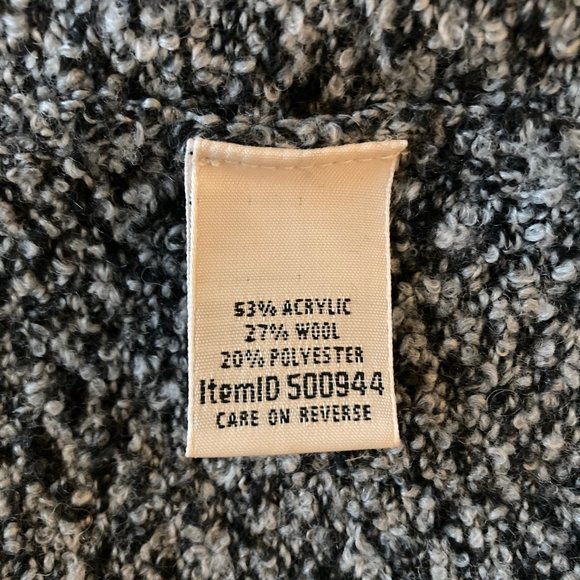 LL Bean Cowlneck Sweater black/white - Picture 7 of 10